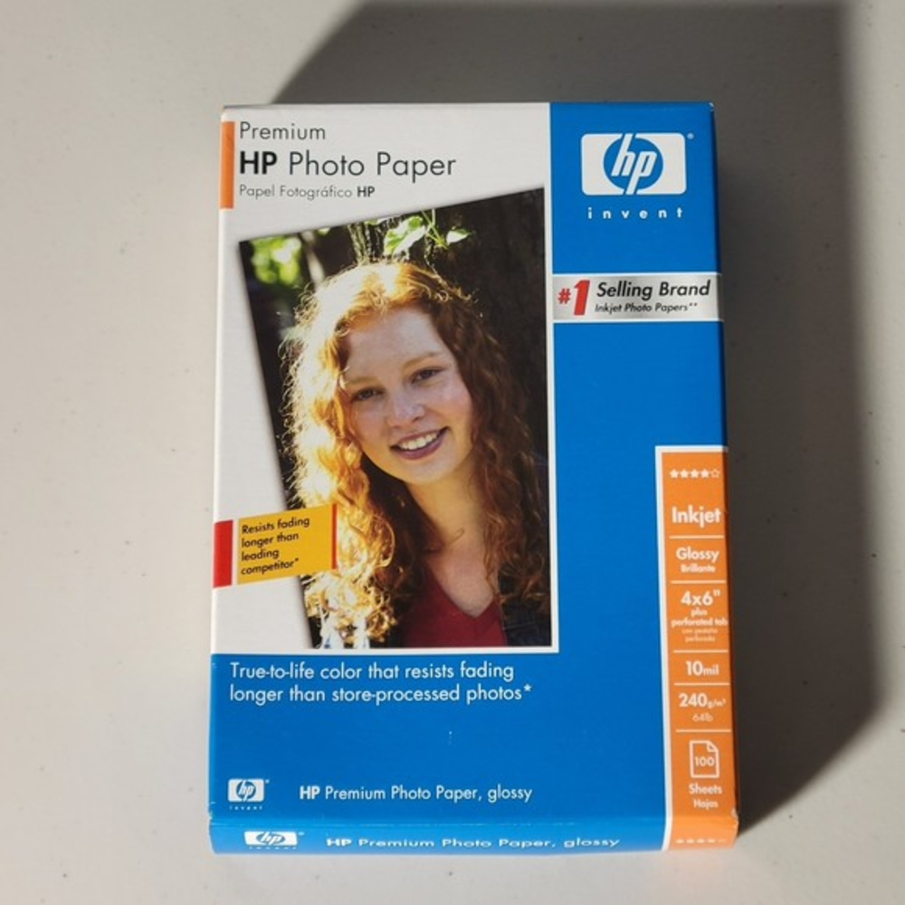 HP Premium Photo Paper Glossy Inkjet 4 x 6" 10‎ mil 100 Sheets Q1990A NEW
